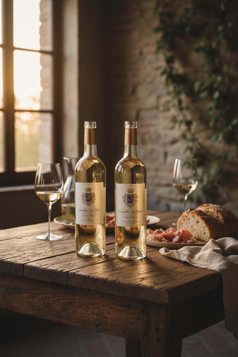 Bottiglie di vino bianco
